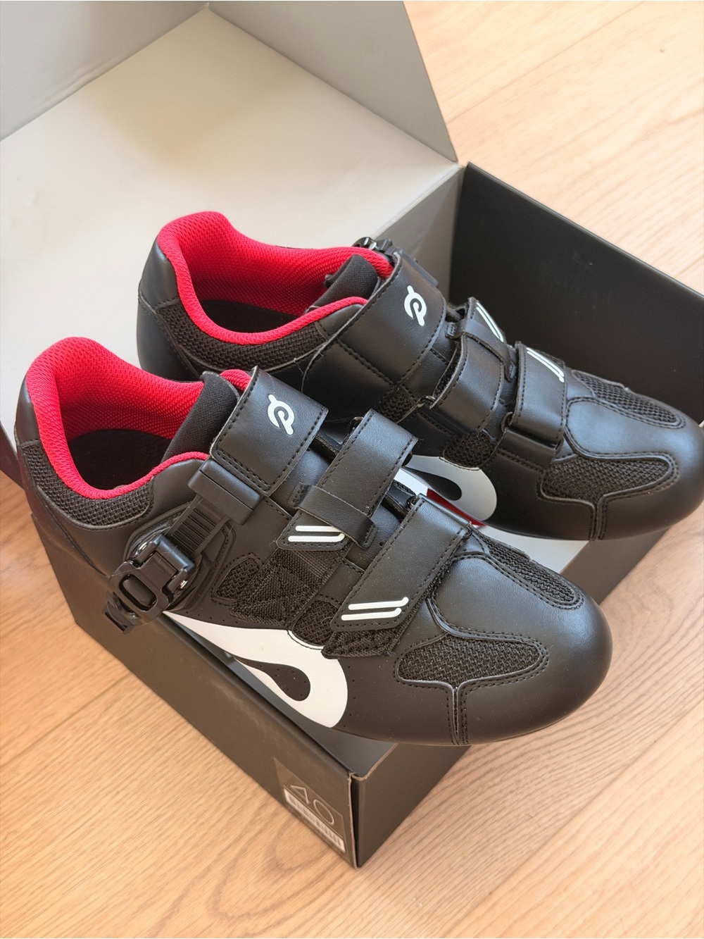 Peloton Black and Red Women's Cycling Shoes